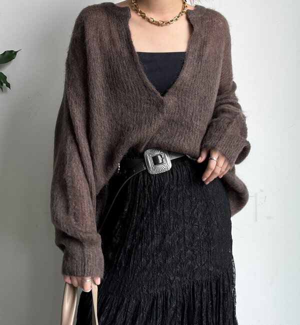  「【新色追加】起毛モヘヤスキッパープルオーバー」|ニット・セーター|