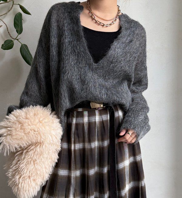  「【新色追加】起毛モヘヤスキッパープルオーバー」|ニット・セーター|