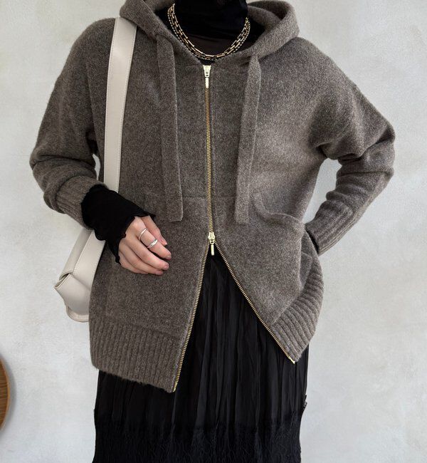  「ホイップヤーンジップフーディー」|カーディガン|