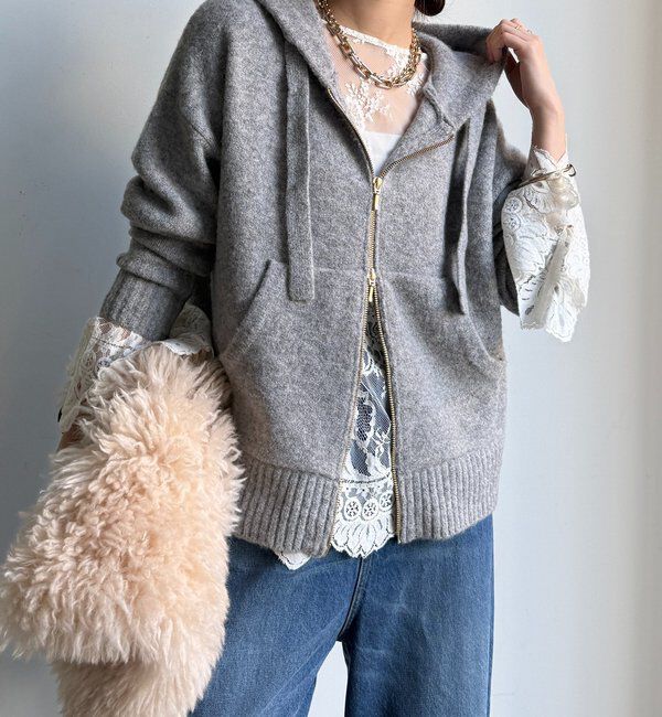  「ホイップヤーンジップフーディー」|カーディガン|