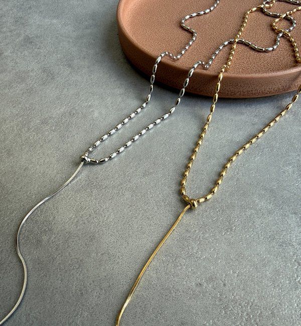  「変形ボールチェーンスライダーネックレス」|ネックレス|