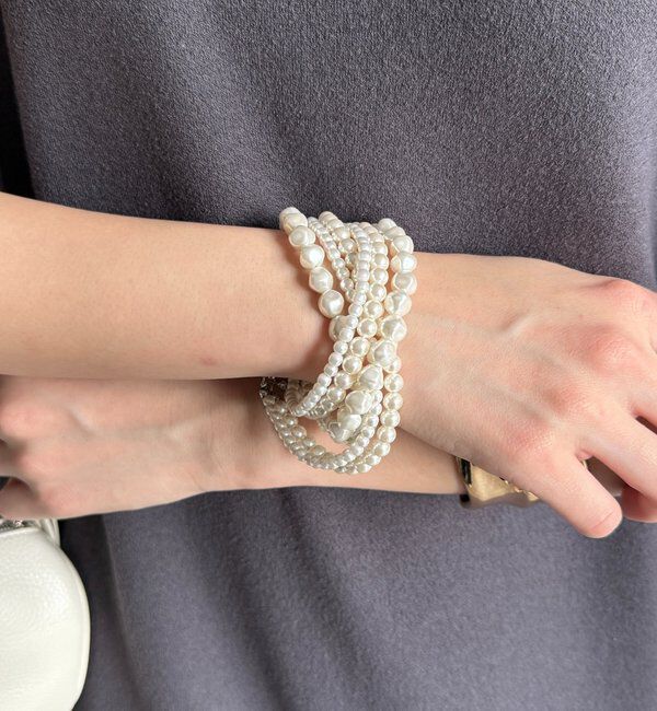  「マグネット3連パールネックレス」|ネックレス|