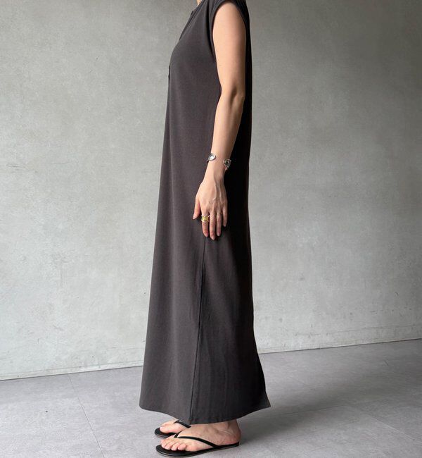  「【WEB限定】テレコヘンリーネックワンピース」|ワンピース|