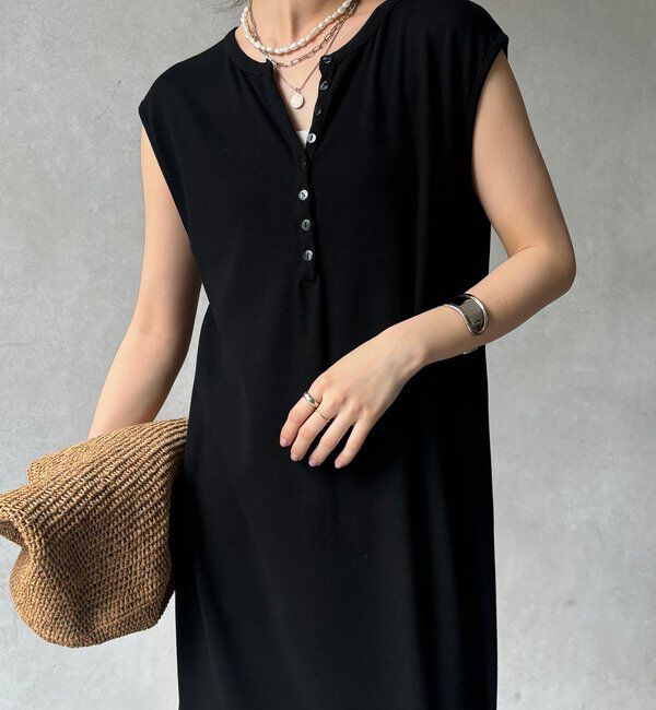  「【WEB限定】テレコヘンリーネックワンピース」|ワンピース|