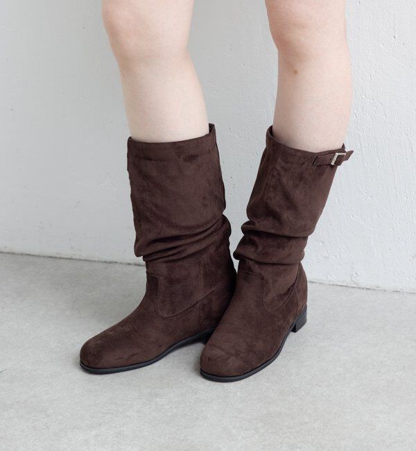  「【レザー&スエード/インソール】ルーズエンジニアブーツ」|ロングブーツ|