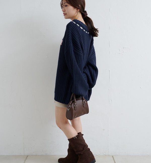  「【レザー&スエード/インソール】ルーズエンジニアブーツ」|ロングブーツ|