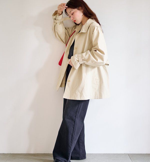 「レース付きフレアトレンチコート」|トレンチコート|