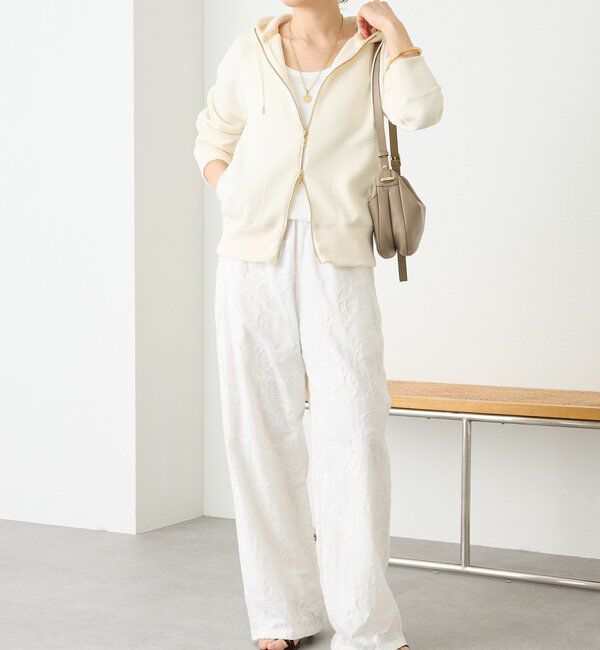  「【WEB限定/キレイめ上品】スポンジダンボールZIPパーカーカットソー」|パーカー|