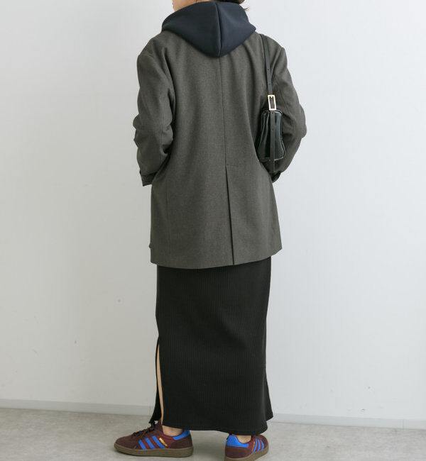  「【WEB限定/キレイめ上品】スポンジダンボールZIPパーカーカットソー」|パーカー|