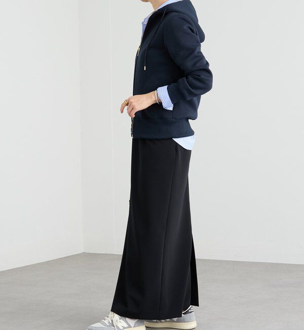  「【WEB限定/キレイめ上品】スポンジダンボールZIPパーカーカットソー」|パーカー|