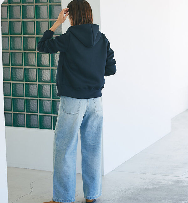  「【WEB限定/キレイめ上品】スポンジダンボールZIPパーカーカットソー」|パーカー|