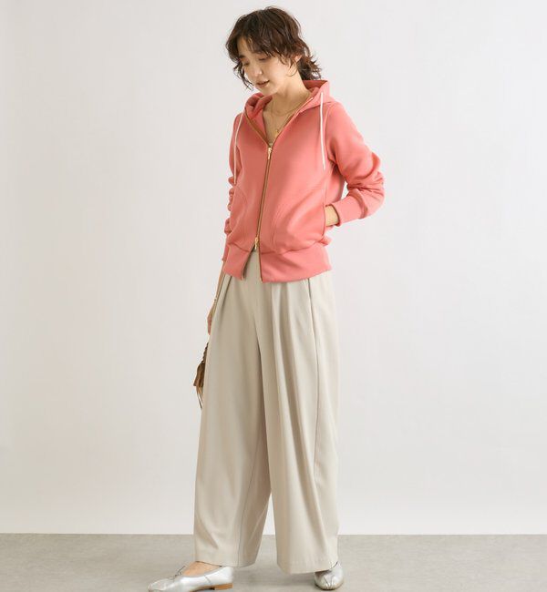  「【WEB限定/キレイめ上品】スポンジダンボールZIPパーカーカットソー」|パーカー|