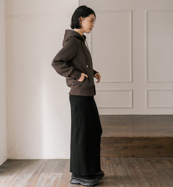  「【WEB限定/キレイめ上品】スポンジダンボールZIPパーカーカットソー」|パーカー|