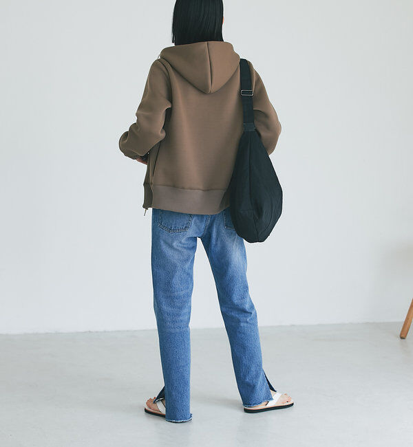  「【WEB限定/キレイめ上品】スポンジダンボールZIPパーカーカットソー」|パーカー|