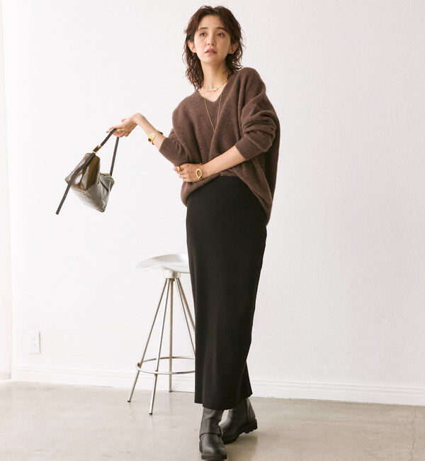  「【マイナス3kg/レビュー高評価☆】リブタイトスカート」|スカート|