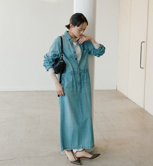  「【MONN&times;Yoshiiiiii】デニムシャツワンピース」|ワンピース|