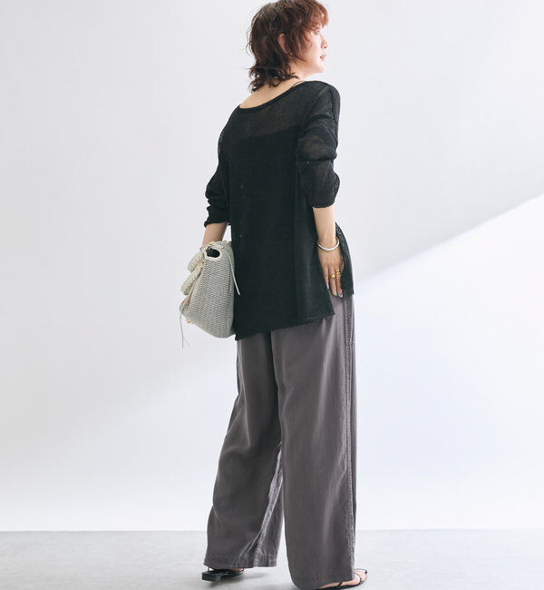  「【セットアップ可能】ガーメントダイワイドパンツ」|チノ|