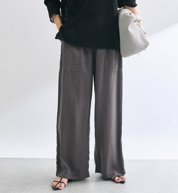  「【セットアップ可能】ガーメントダイワイドパンツ」|チノ|