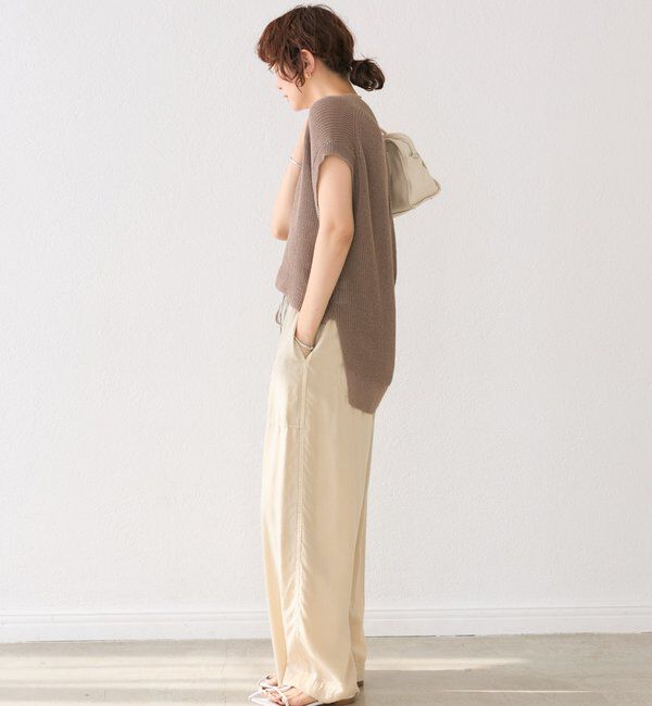  「【ウォッシャブル】ギマコットンニットベスト」|ニット・セーター|