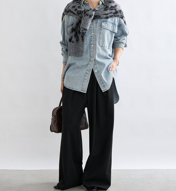  「【最高気温5度の寒い日に！/すっきり見え】ウォームタックワイドスラックス」|チノ|