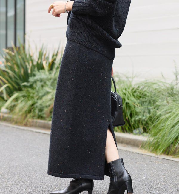  「【セットアップ対応可】ブークレーヤーンタイトスカート」|スカート|