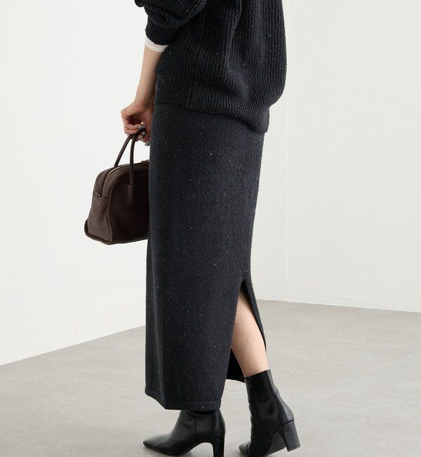  「【セットアップ対応可】ブークレーヤーンタイトスカート」|スカート|