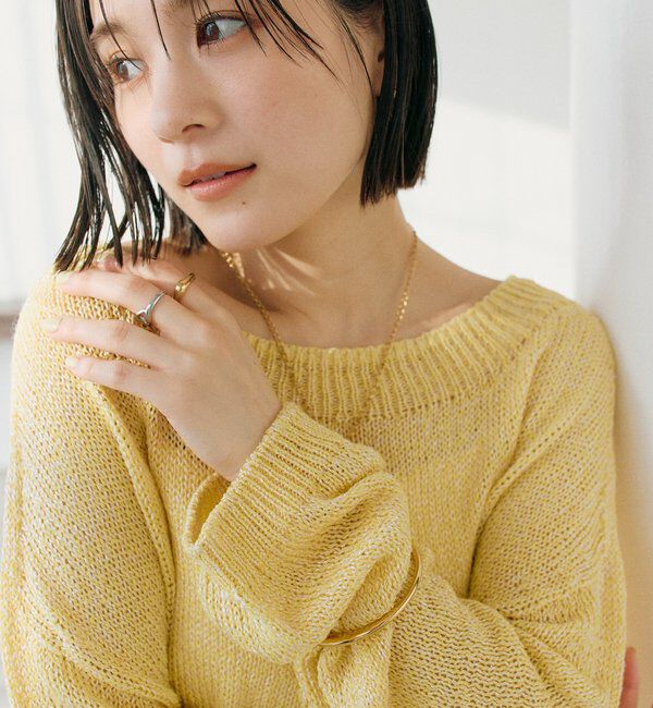  「【ワンショルやオフショルにも！】ペーパーMIXニット」|ニット・セーター|