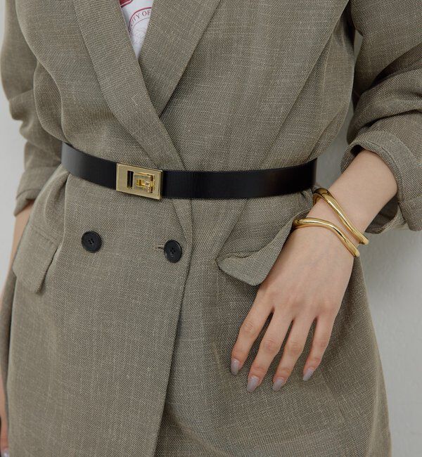  「《ウエスト調整自由自在！》スクエアバックルベルト」|ベルト|