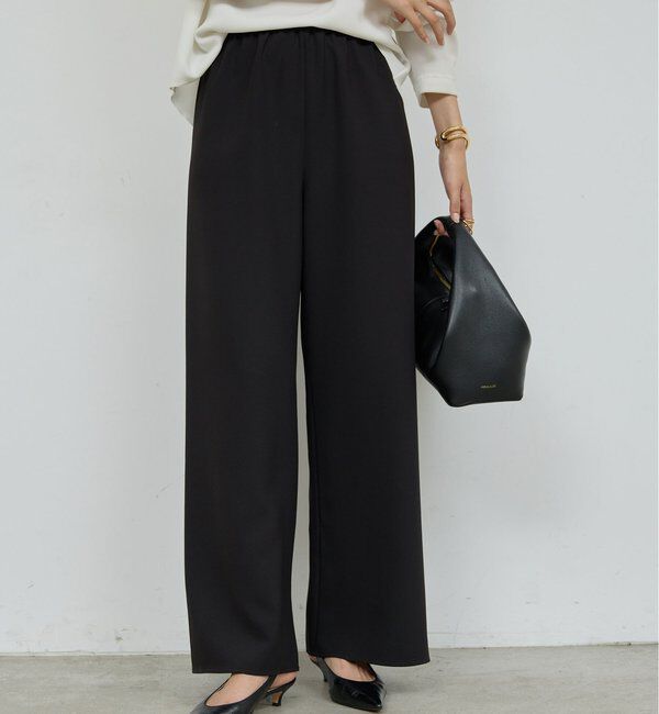  「【CHIKAコラボ】【美脚パンツ】ワイドドロストパンツ」|その他|ブラック