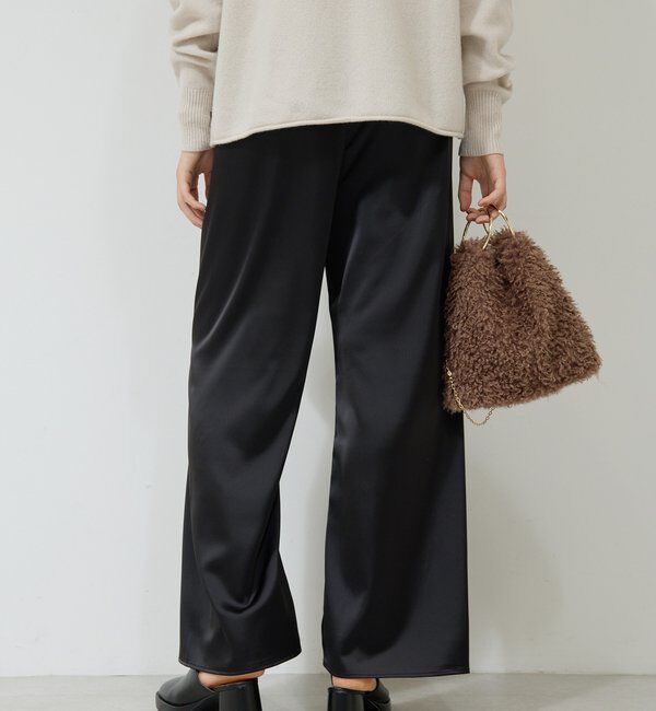  「ワイドドロストサテンパンツ」|チノ|