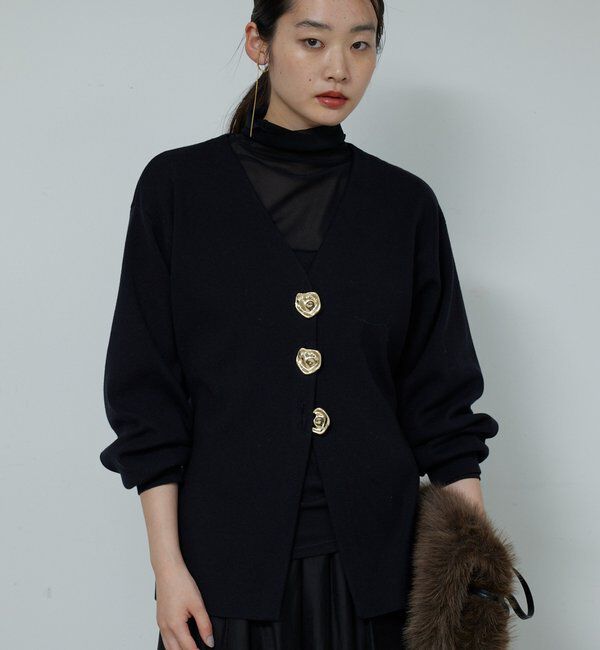  「ビジューVネックカーディガン」|ニット・セーター|