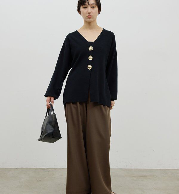  「ビジューVネックカーディガン」|ニット・セーター|