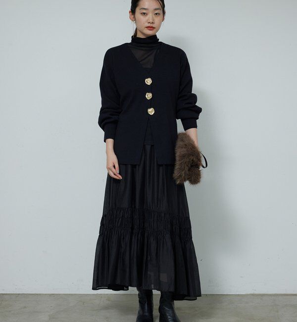  「ビジューVネックカーディガン」|ニット・セーター|