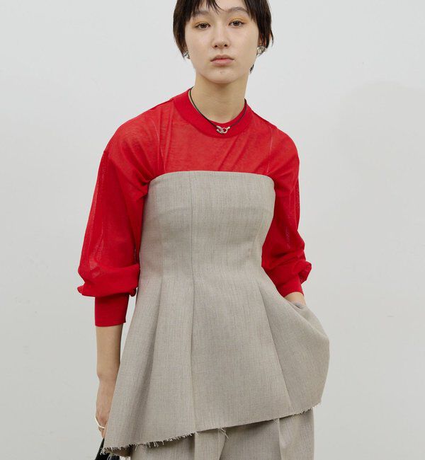  「【セットアップ対応】ダブルクロスビスチェ」|シャツ・ブラウス|ベージュ