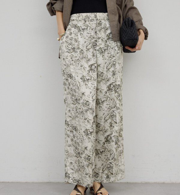  「【セットアップ対応】ボタニカルサテンスラックス」|チノ|