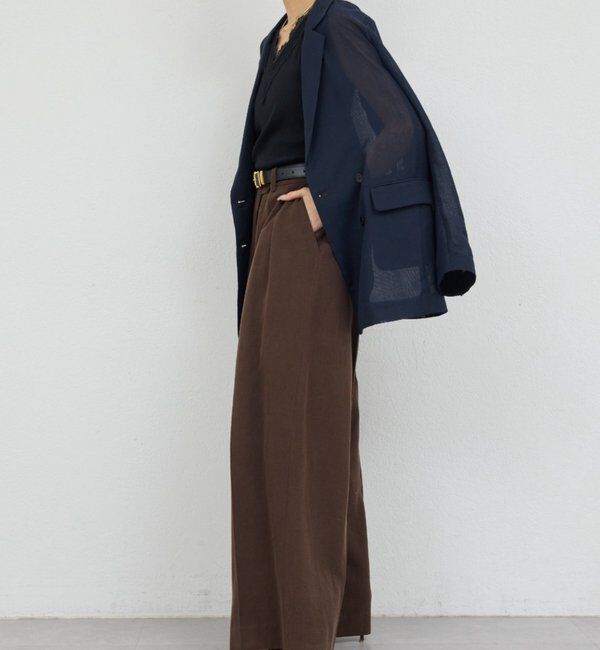  「リネンダブルタックパンツ」|チノ|