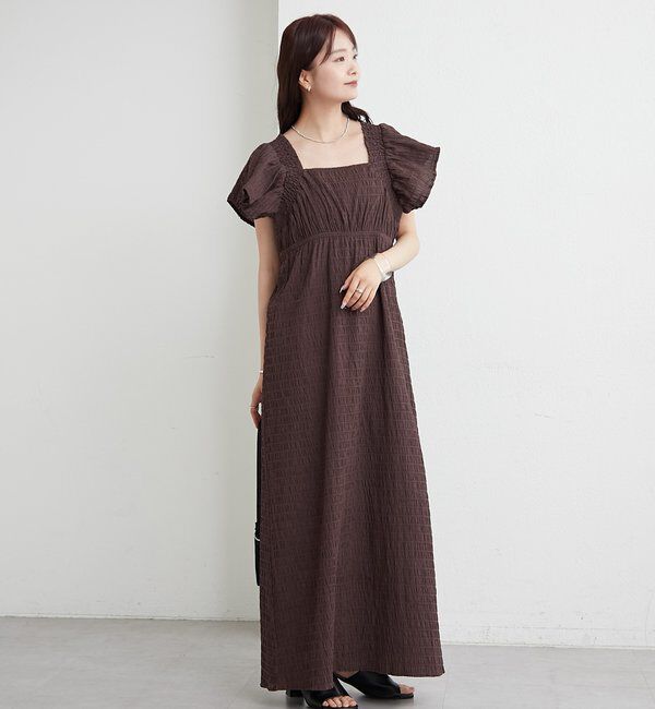  「シャーリングスクエアワンピース」|ワンピース|