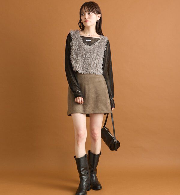  「フェイクスウェードミニスカパン」|スカート|