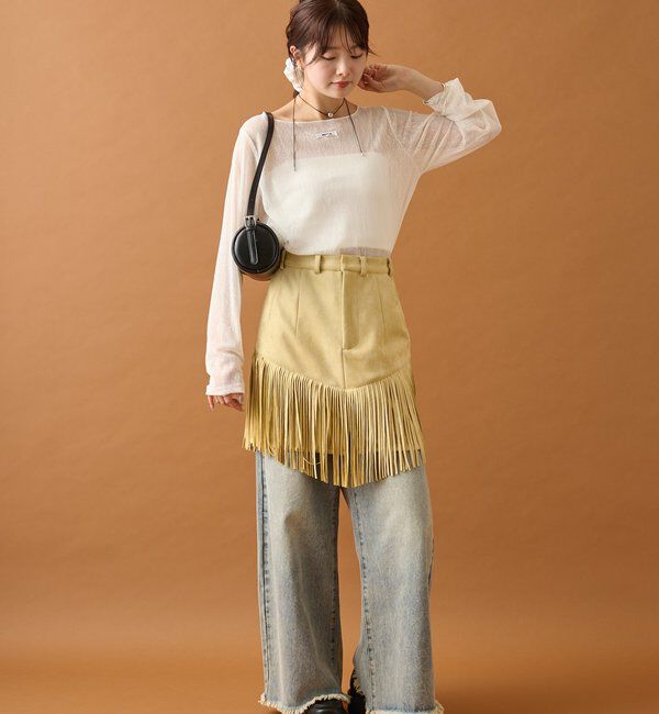  「フェイクスウェードフリンジスカート」|スカート|
