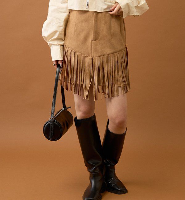  「フェイクスウェードフリンジスカート」|スカート|