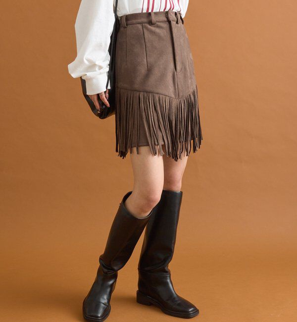  「フェイクスウェードフリンジスカート」|スカート|