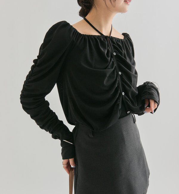  「スクエアネック シャーリングカーディガン」|Tシャツ・カットソー|