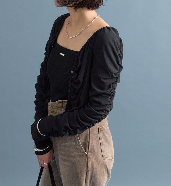  「スクエアネック シャーリングカーディガン」|Tシャツ・カットソー|