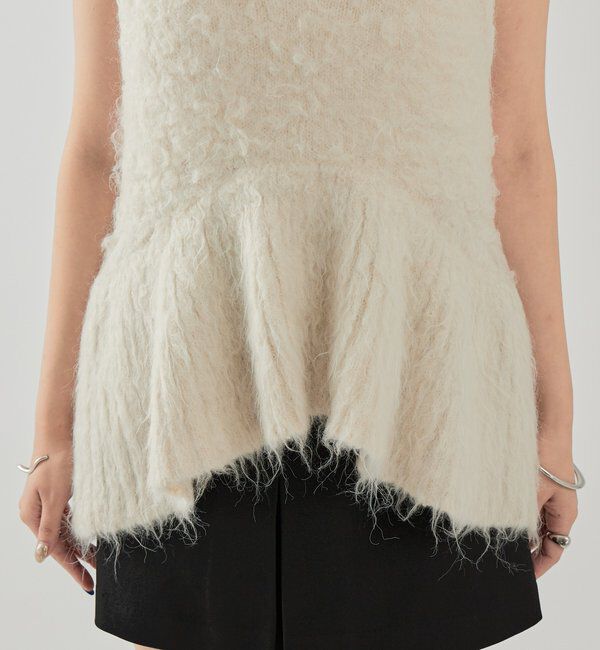  「シャギーニット ペプラムベスト」|ニット・セーター|