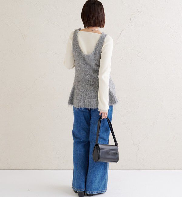  「シャギーニット ペプラムベスト」|ニット・セーター|