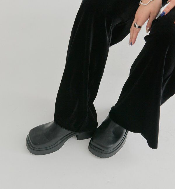  「スクエアサボ」|サンダル|ブラック