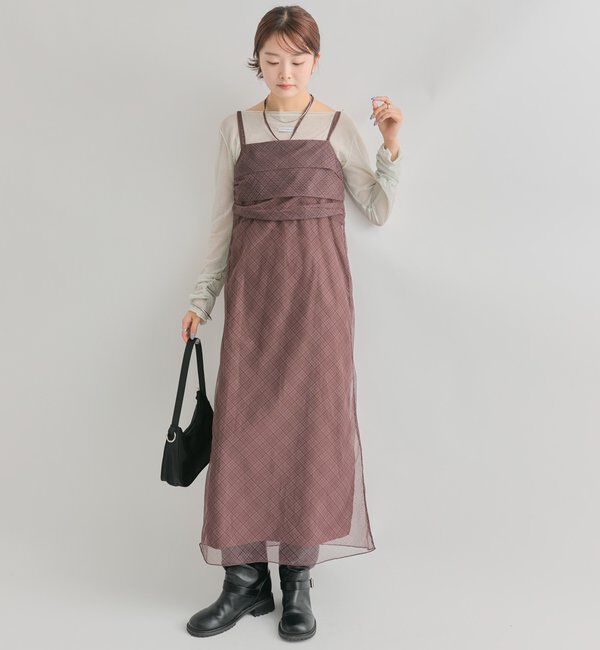  「シアーチェックキャミワンピース」|ワンピース|