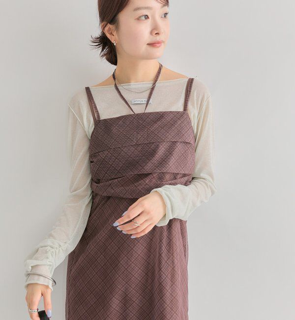  「シアーチェックキャミワンピース」|ワンピース|