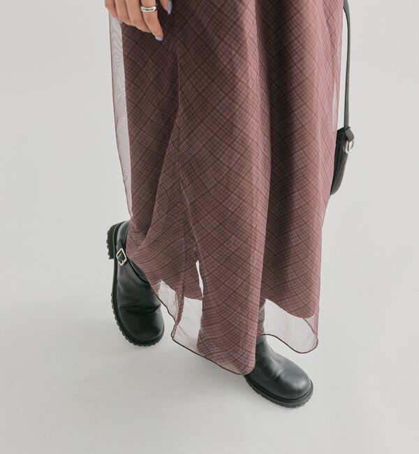  「シアーチェックキャミワンピース」|ワンピース|