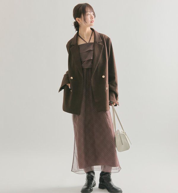  「シアーチェックキャミワンピース」|ワンピース|